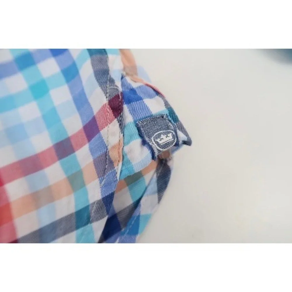 Peter Millar Seaside Shirt Men's XL Button Down Long Sleeve Plaid Tattersall‎